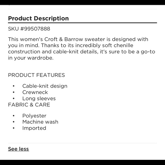 CROFT & BARROW Soft Sweater Small Blue Women’s - Picture 3 of 16